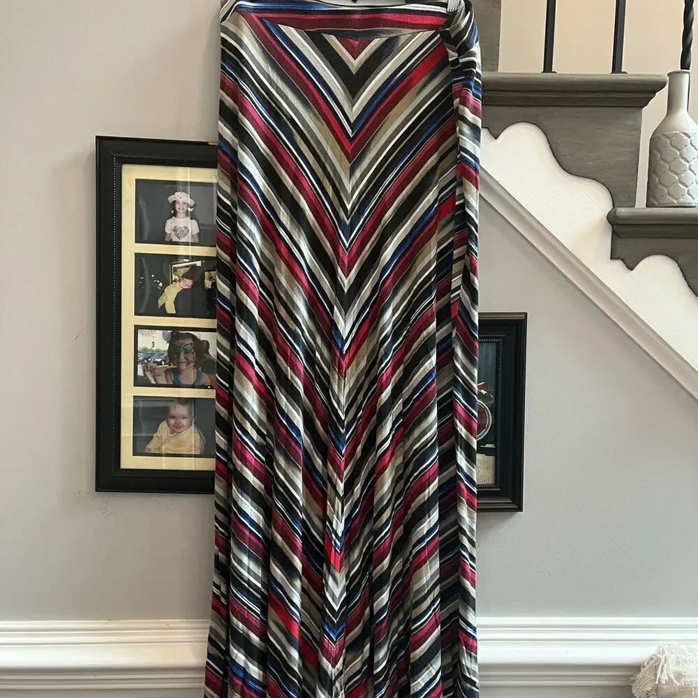 Lane Bryant Multi Color Chevron Print Maxi Skirt sz 18/20